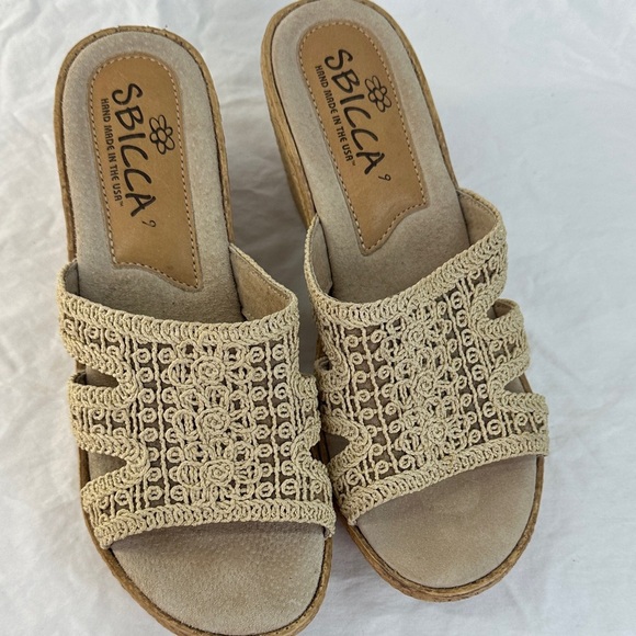 Sbicca Woven Jute Wedge Sandals - Picture 1 of 8
